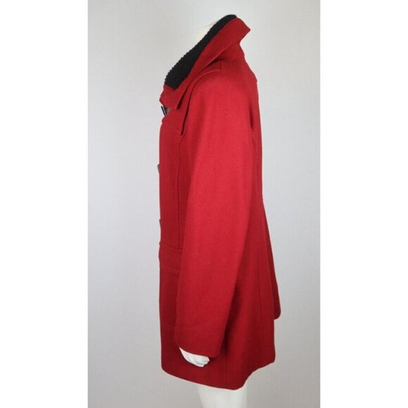 COLDWATER CREEK - WOMEN'S RED WOOL BLEND PEACOAT WINTER COAT - SIZE S 8 - Picture 5 of 9